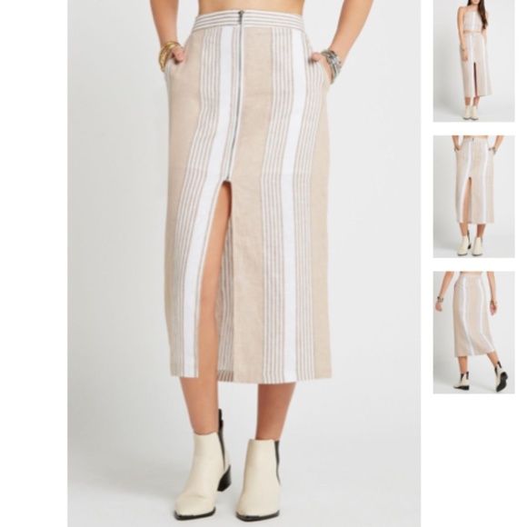 BCBGeneration | Front Zip Stripe Midi Skirt - Picture 7 of 7